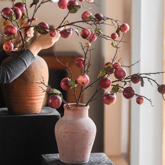 Faux Red Apple Branch Stem 36" Tall