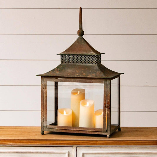 Aian Inspired Rustic Metal Lantern