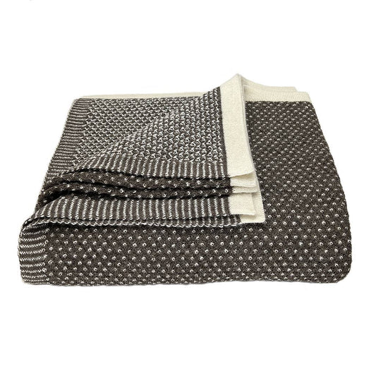 Cocoa Dot Reversible Alpaca Throw Blanket